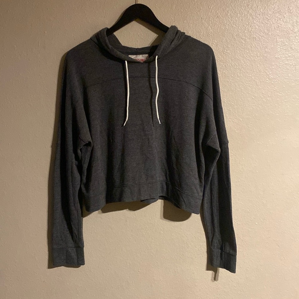 Women’s light weight gray cropped hoodie